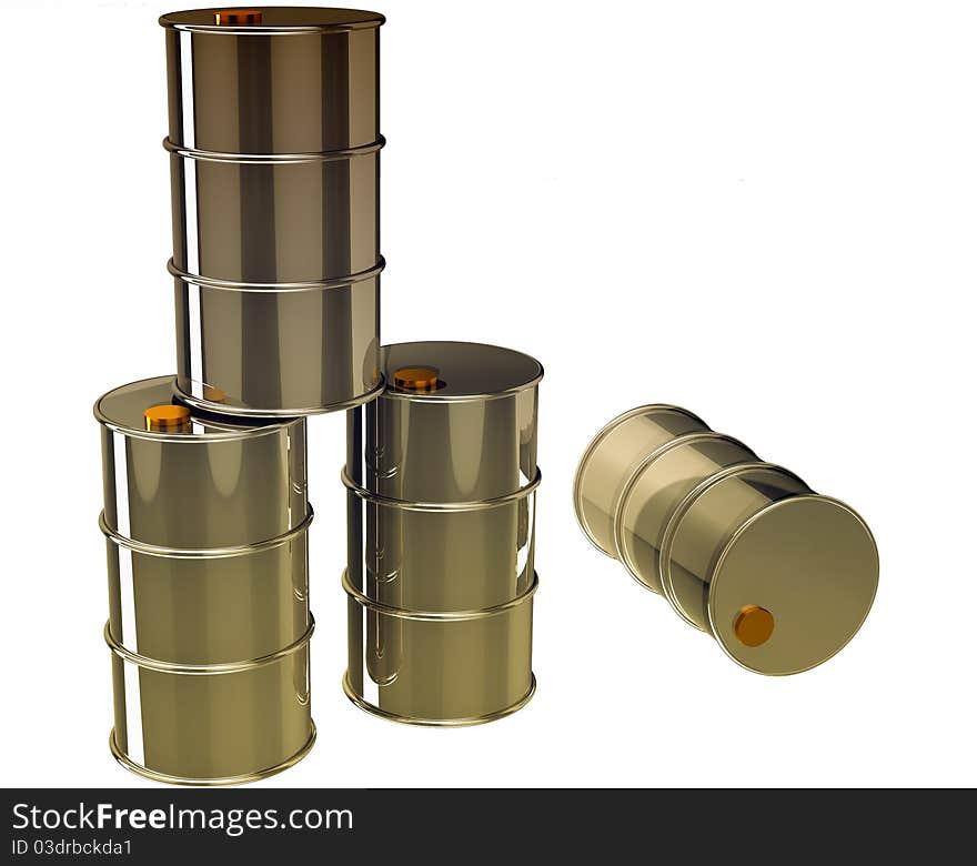 Isolated Oil Barrels