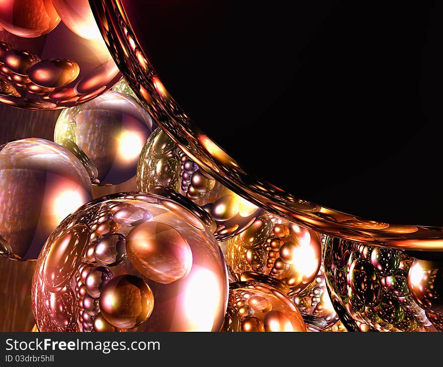 Reflective shiny spheres background