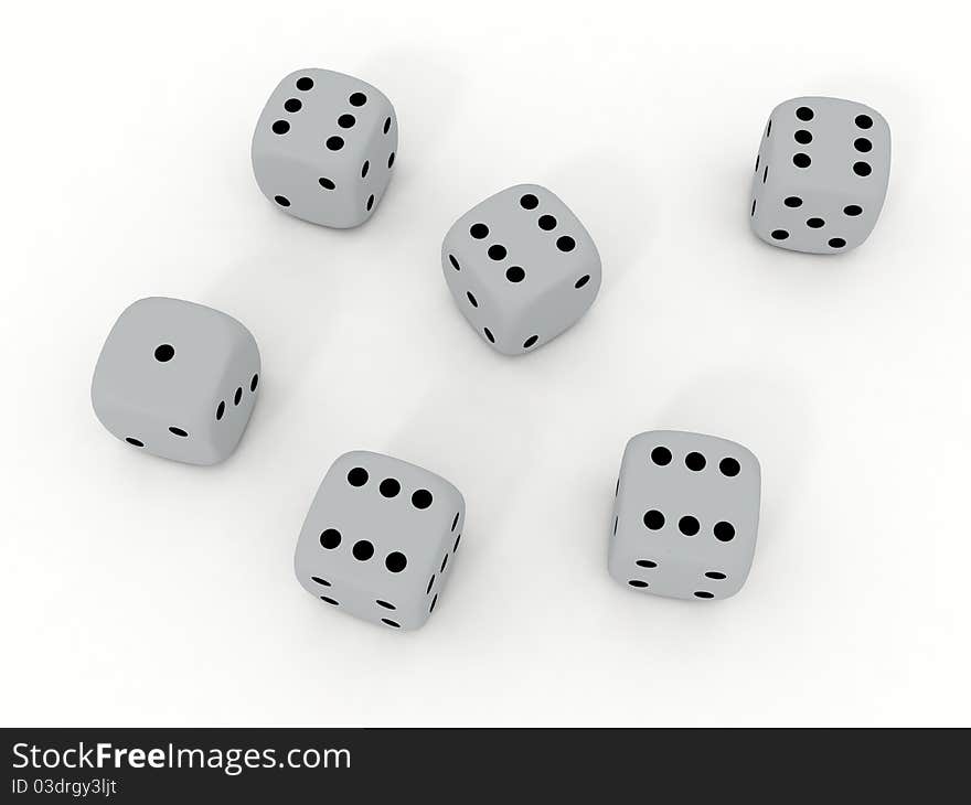 White Playing Dice