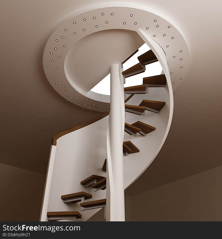 Round stair in room