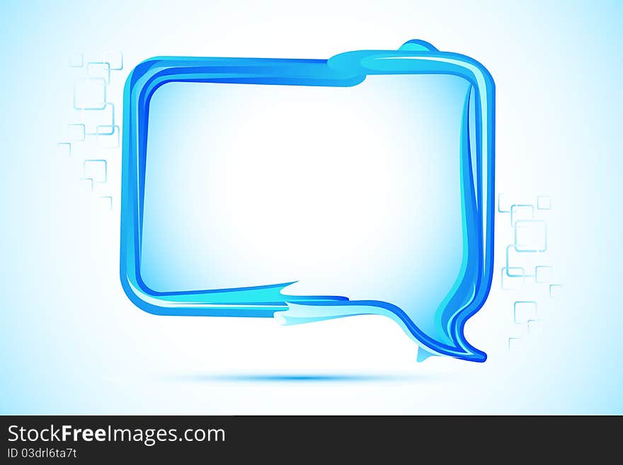 Illustration of speech bubble on abstract background