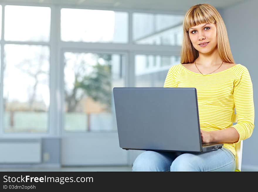 Casual Girl With Notebook