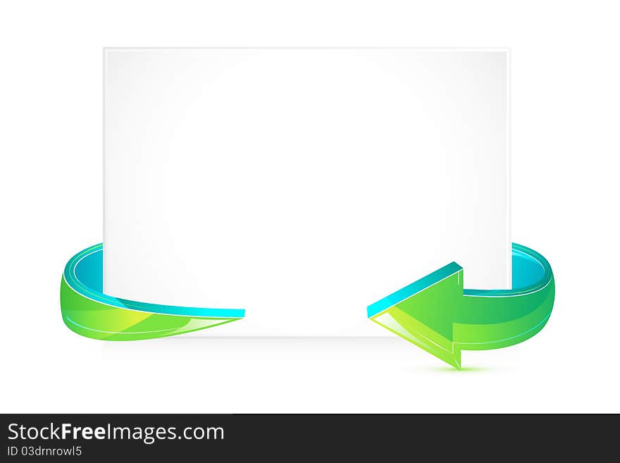 Illustration of card wrapped with arrow on white background. Illustration of card wrapped with arrow on white background