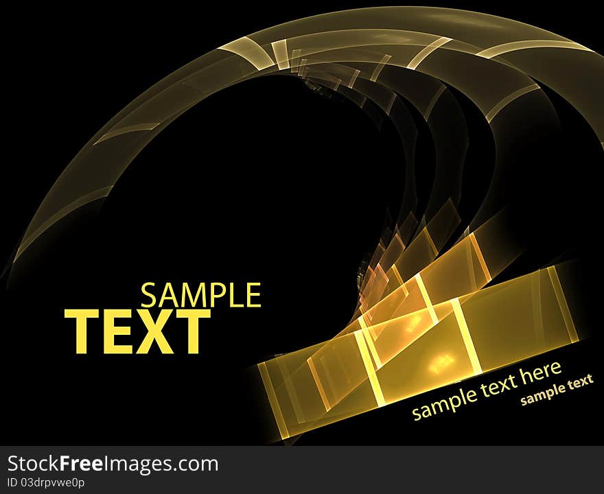 Abstract glowing shape on a black background. Abstract glowing shape on a black background