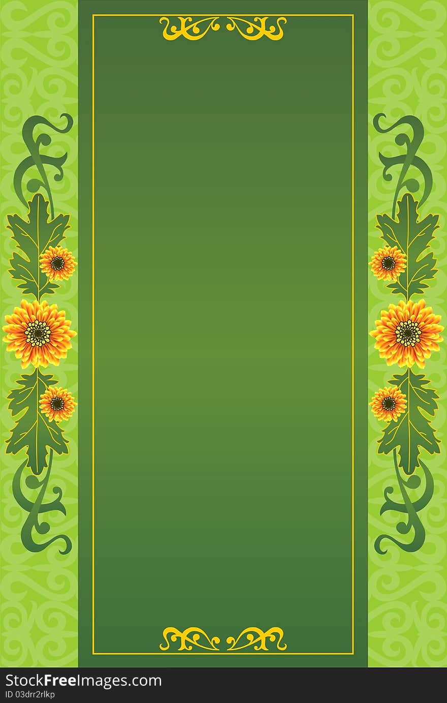 Green pattern frame