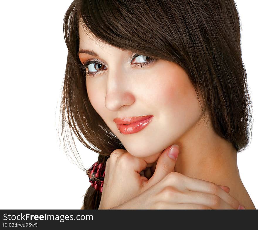 Close-up portrait of caucasian young woman. Close-up portrait of caucasian young woman