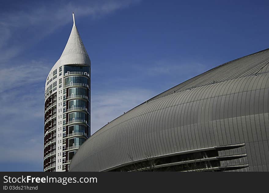 Modern apartment tower building in Lisbon. Modern apartment tower building in Lisbon