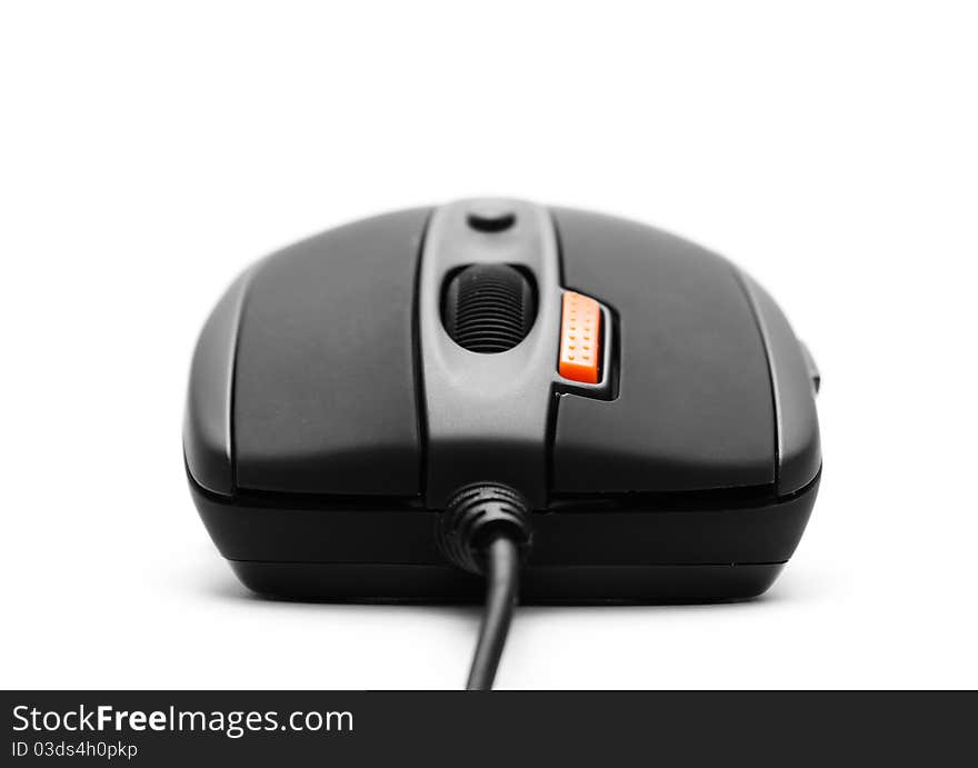 Black stylish mouse isolated on a white. Black stylish mouse isolated on a white