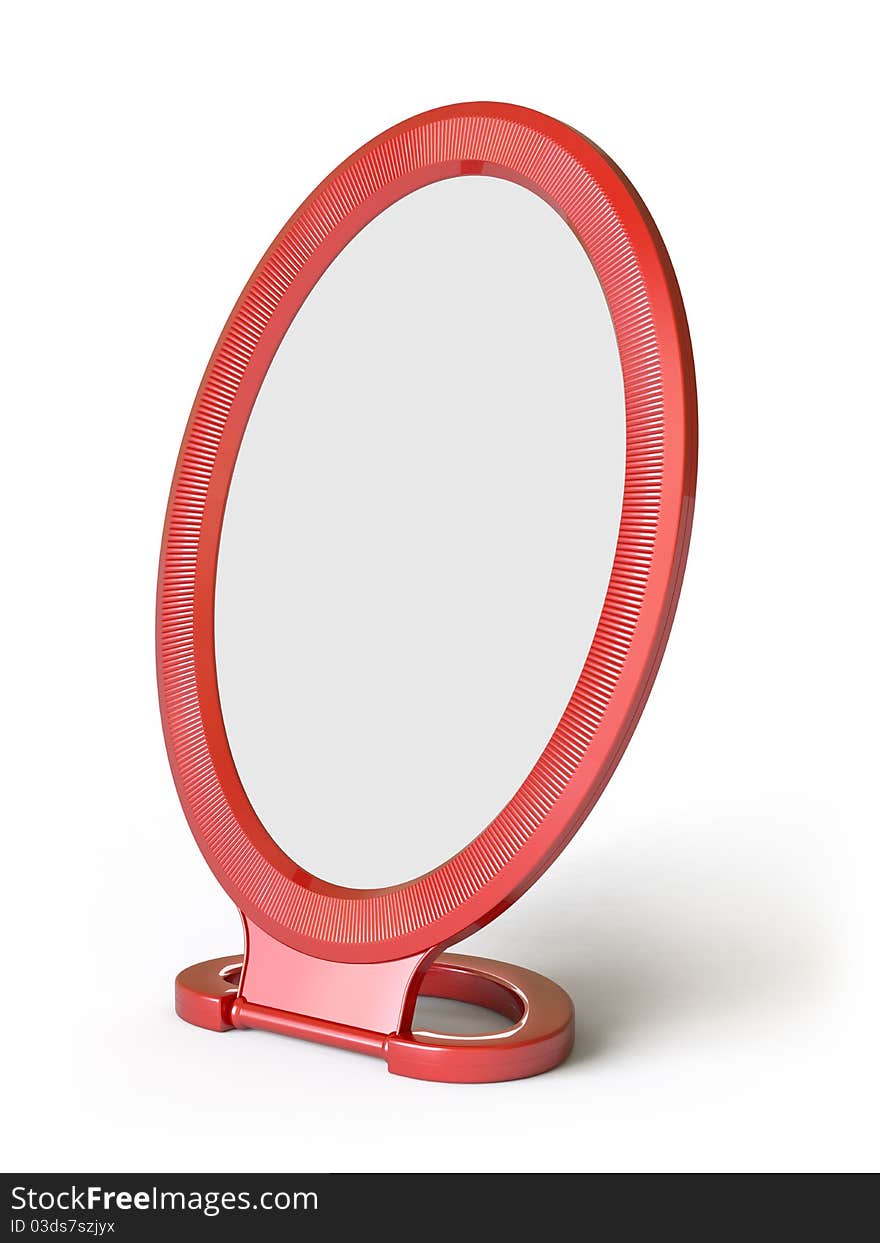 Mirror on a white surface