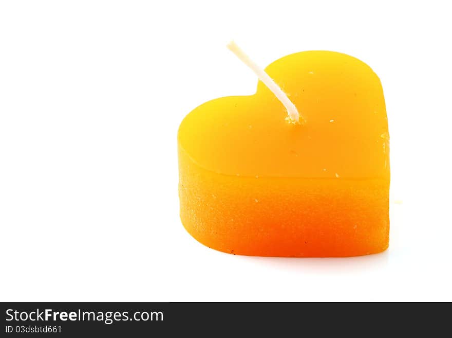 Candle Heart on white background