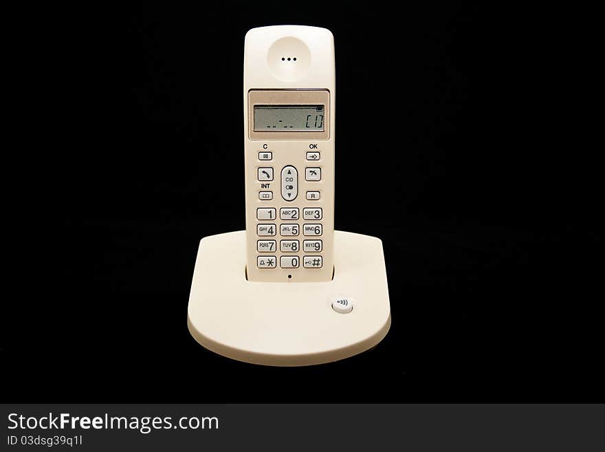 Fixed-line telephone isolated on a white background. Fixed-line telephone isolated on a white background