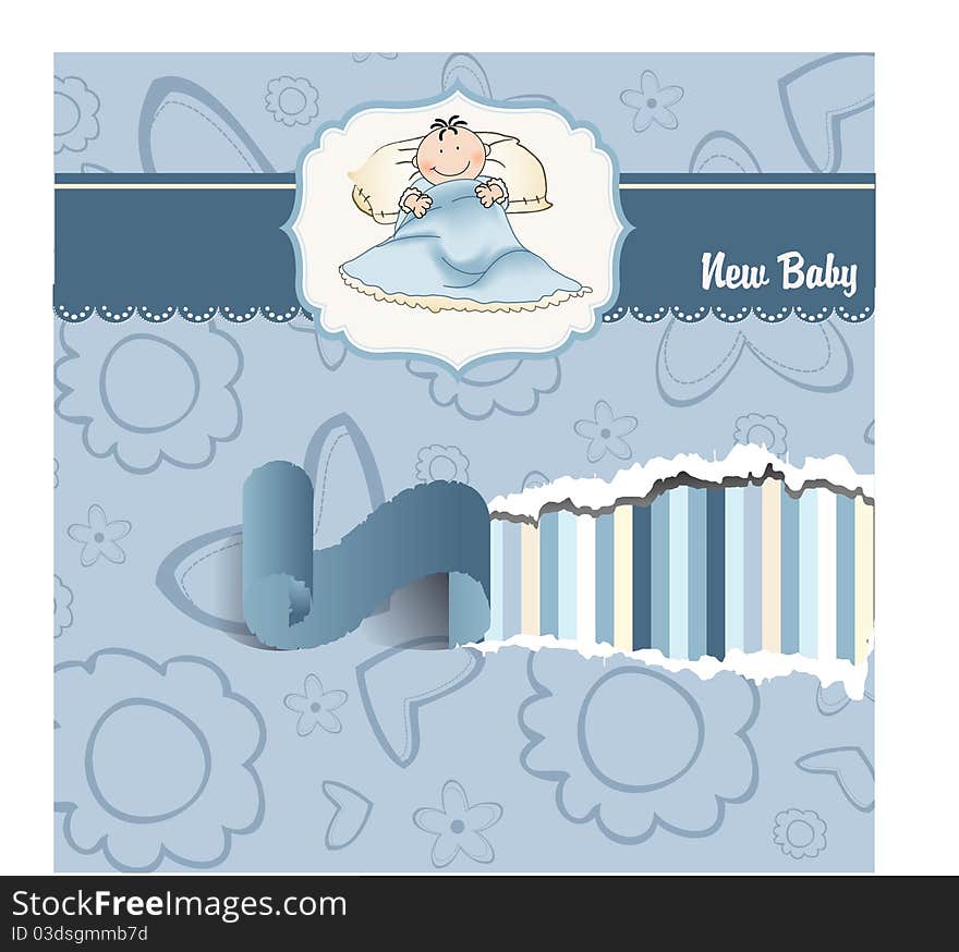 Welcome new baby boy , announcement card