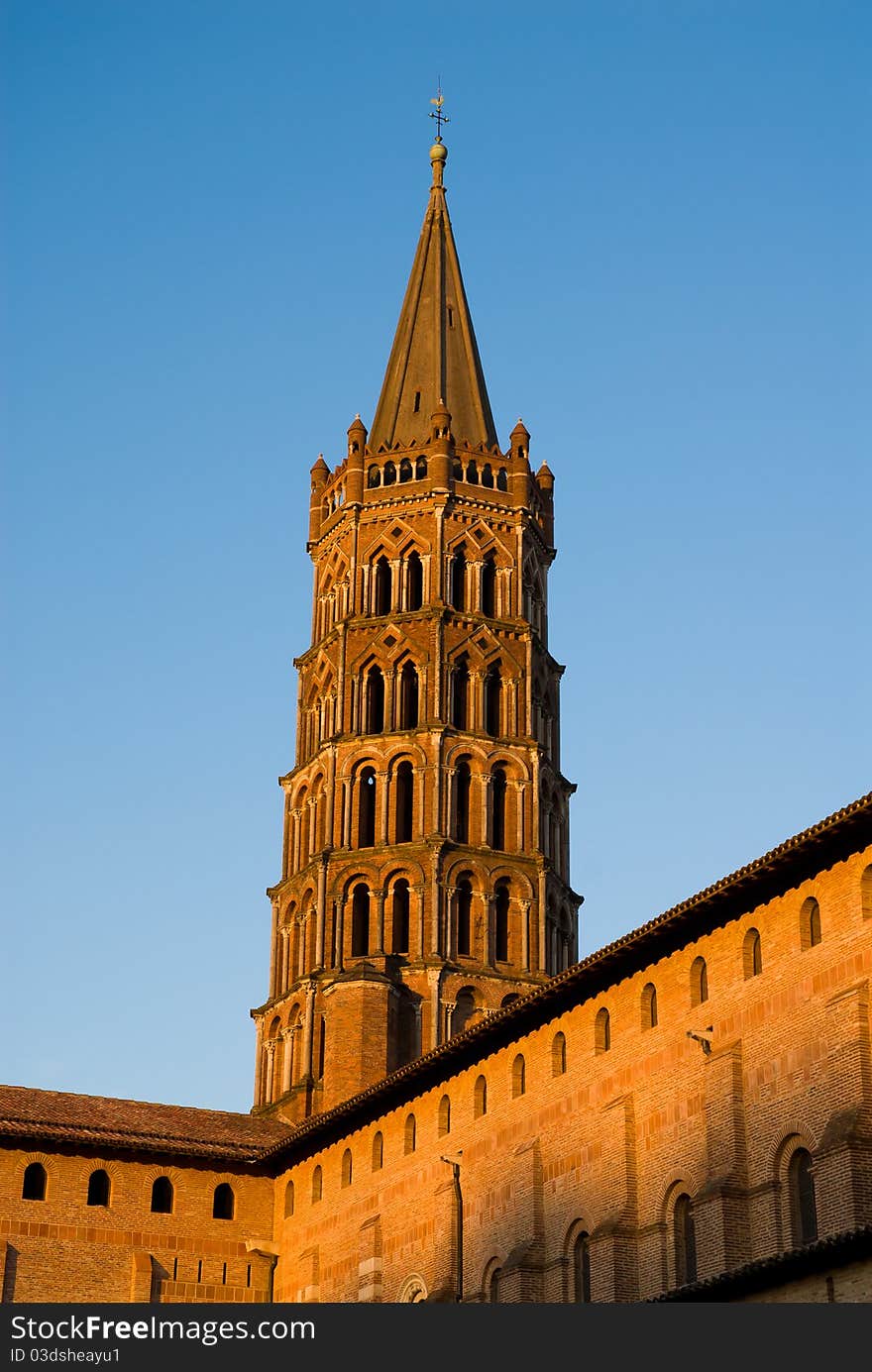 Bell tower of St Sernin Basilica in Toulouse