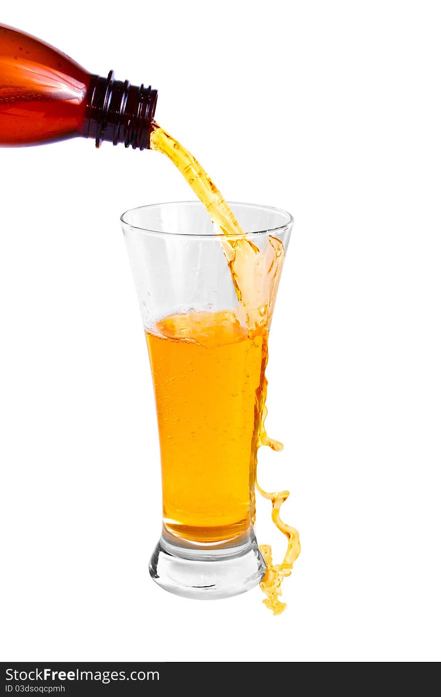 Beer Pouring isolated on a white background