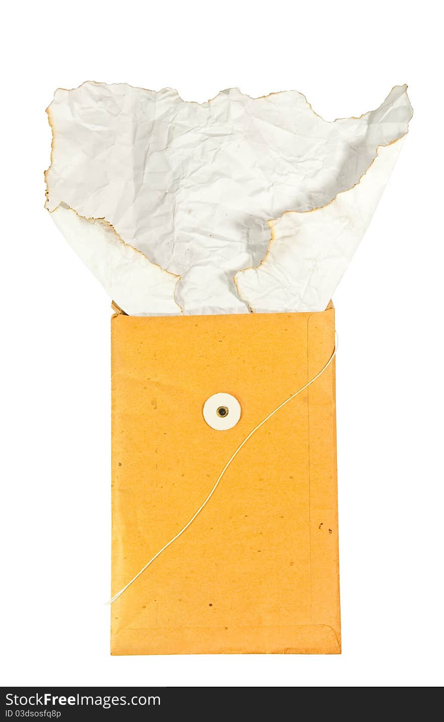 A vintage envelope with  paper