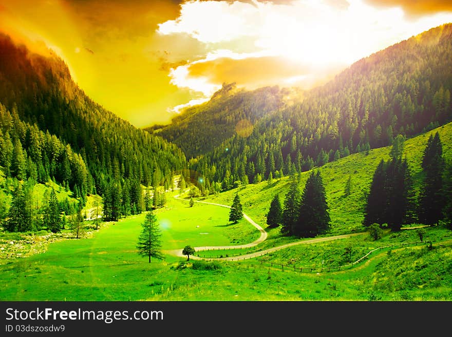 Alps Mountain landscape in North- Italia