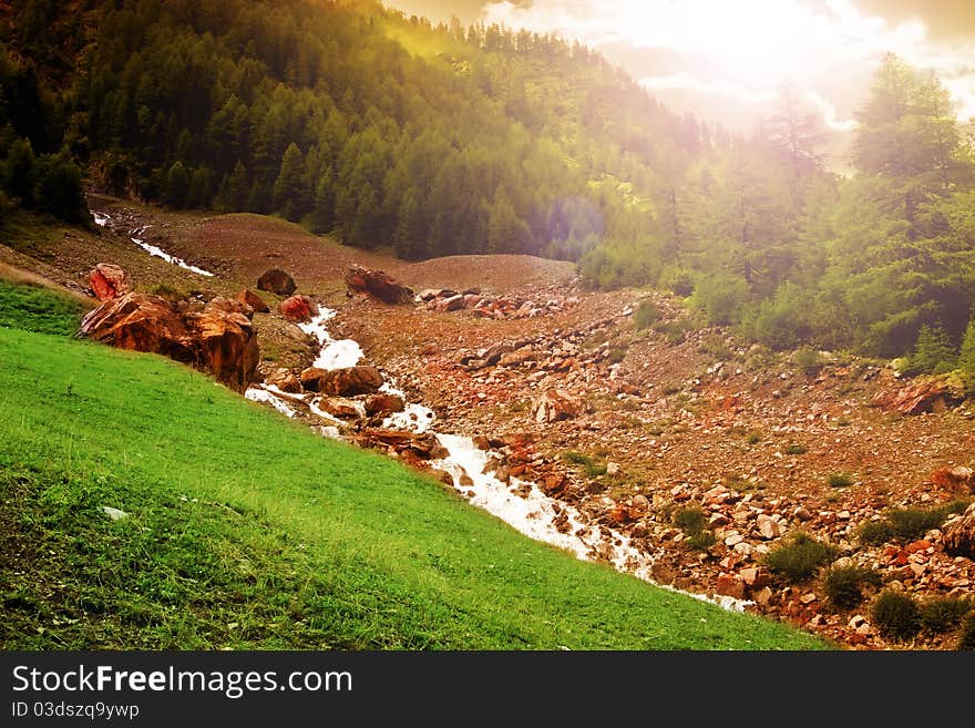 Alps Mountain landscape in North- Italia