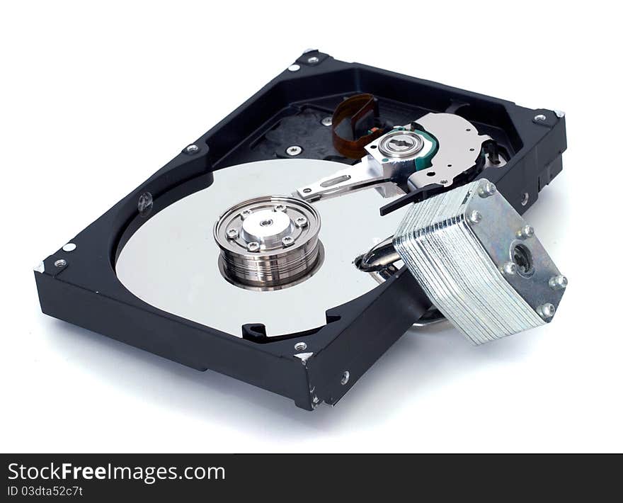 A strong lock through a harddrive. A strong lock through a harddrive.