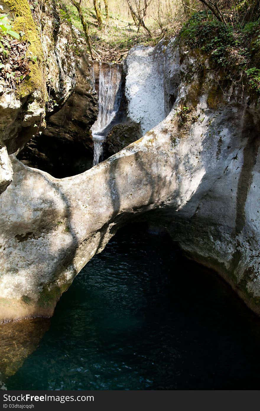 Natural stone arch named Krcnik (Slovenia)