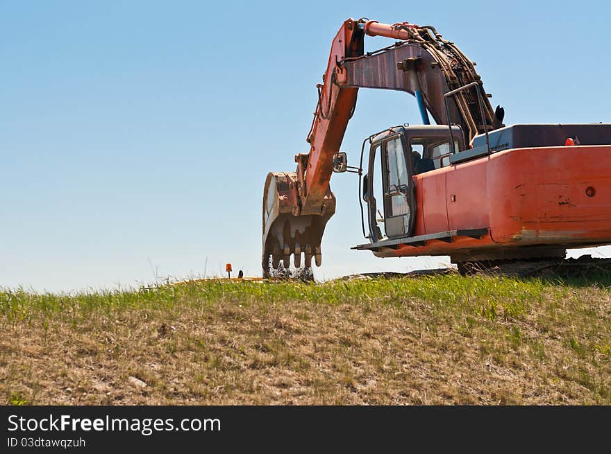 Hydraulic Excavator At Work