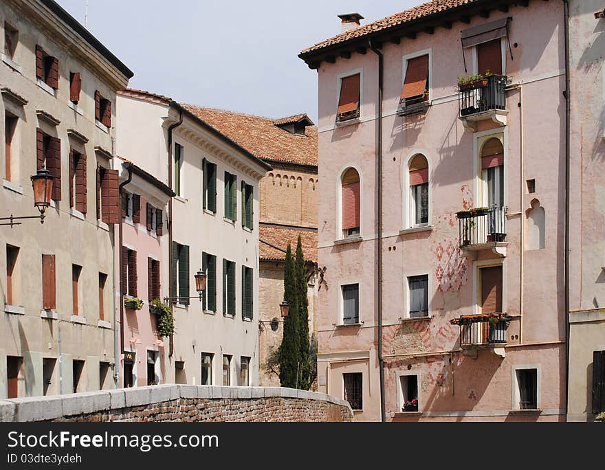 City ??of Treviso, Italy, in the spring in the Venetian