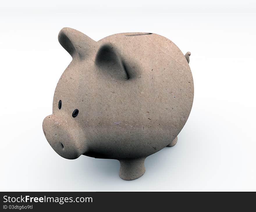 Piggy bank made with paper