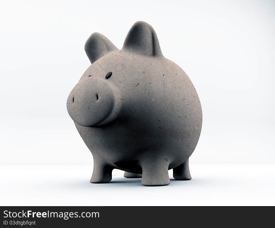 Piggy bank made with paper