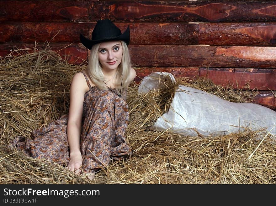 Girl And Hay