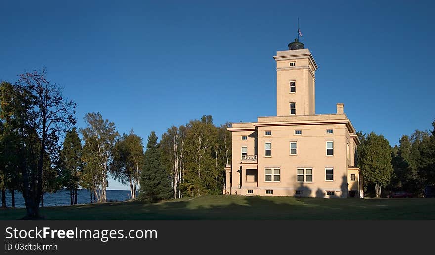 The Sand Hills Lighthouse On Lake Superior, On The Keweenaw Peninsula In The Upper Peninsula Of Michigan, USA