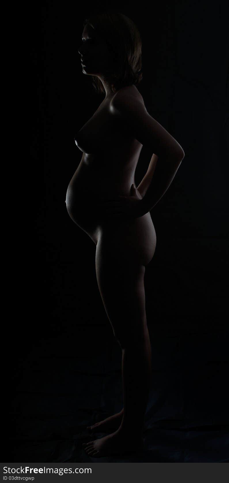 Silhouette of pregnant woman