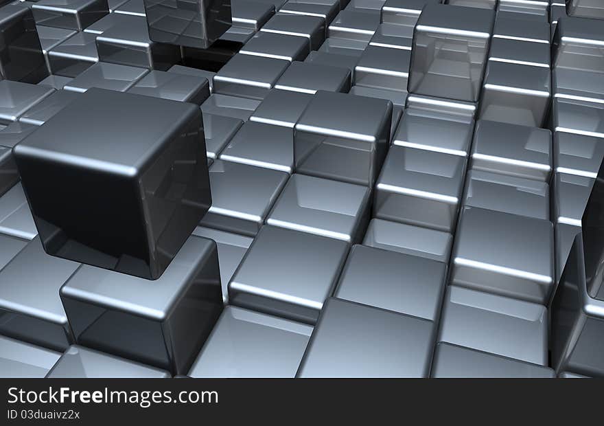 Abstract background with lifting cubes