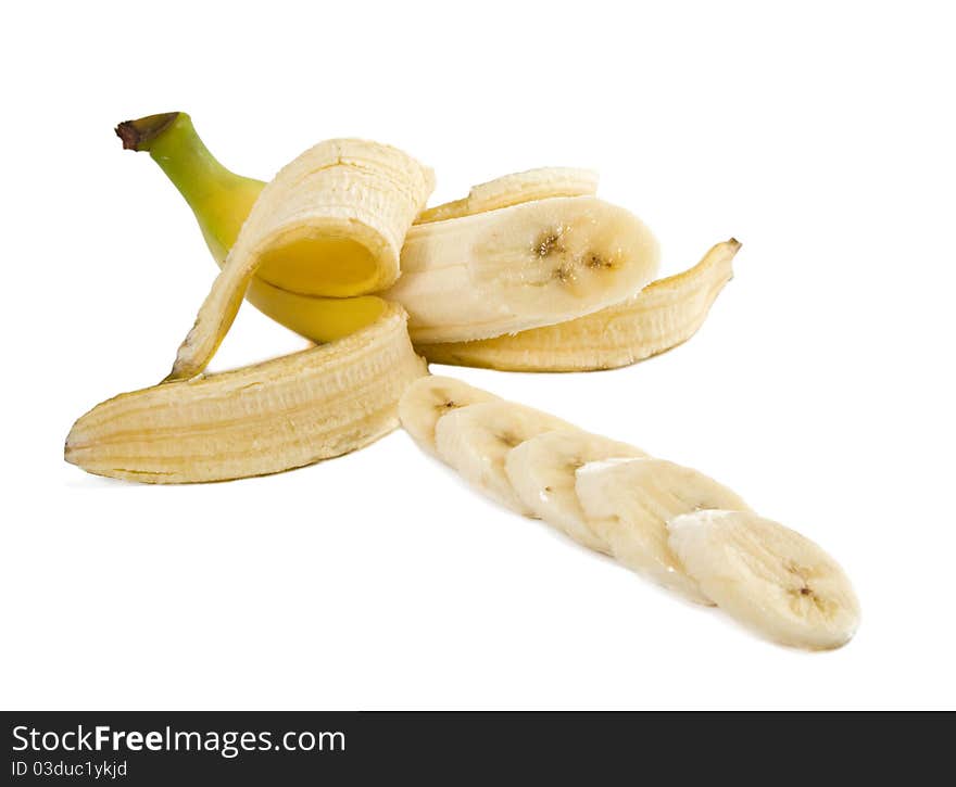 Banana with the cleared skin