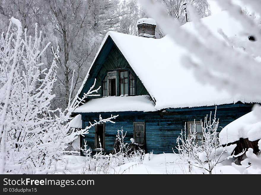 Snowy house