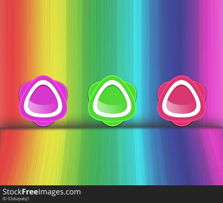 Abstract rainball with colorful button background. Abstract rainball with colorful button background