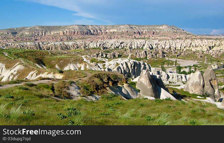 Striking and surreal landscape in Cappadocia, Turkey