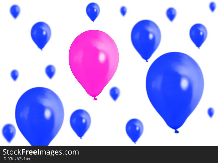 Balloons isolated on a white background