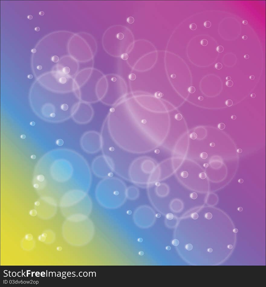 Colorful bubbles background with few colors