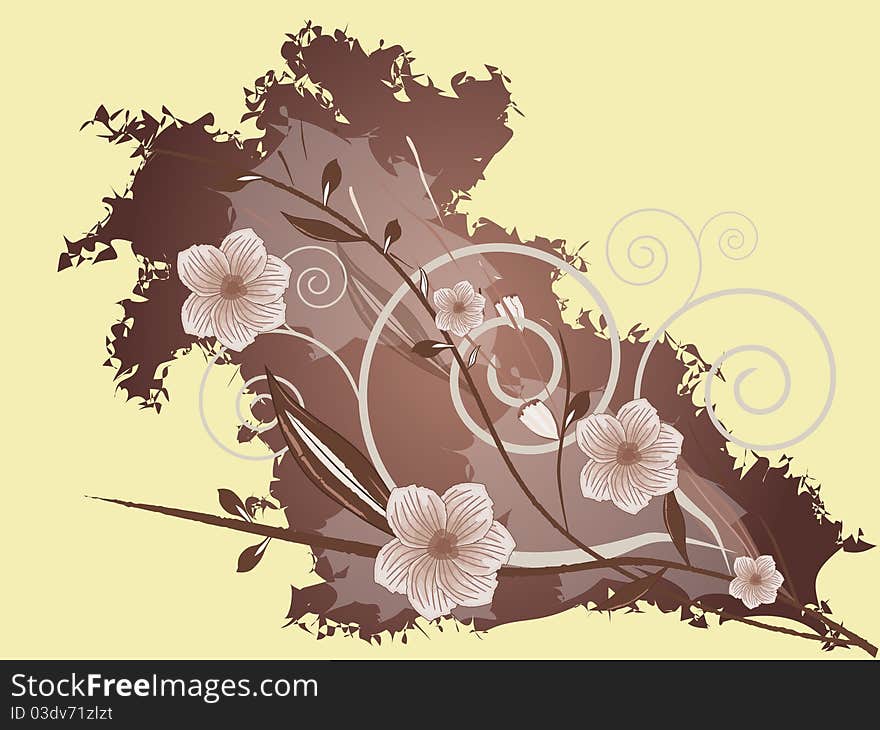 Abstract flowers background,  illustration