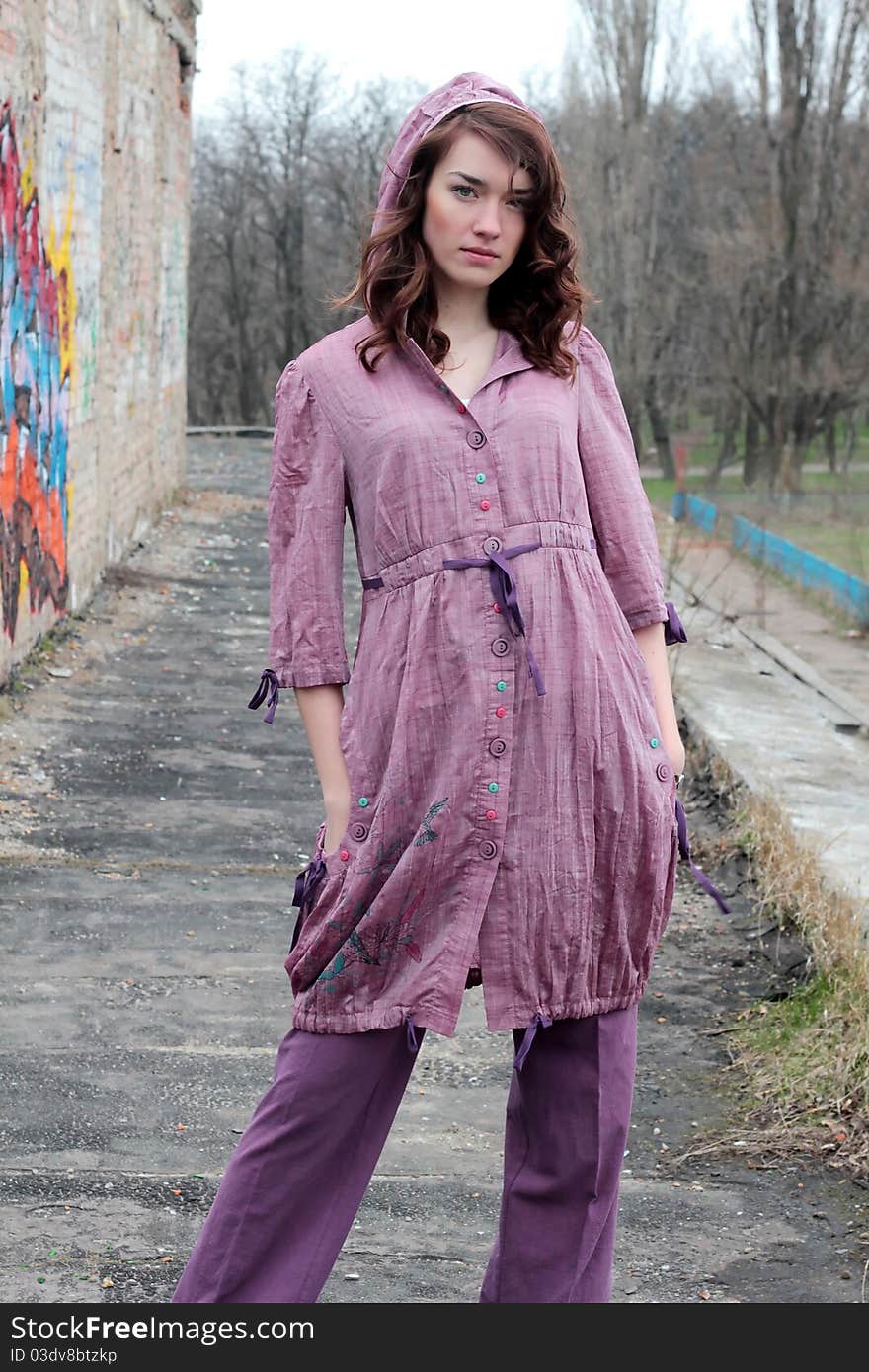 Beautiful Young Woman Posing Outdoor