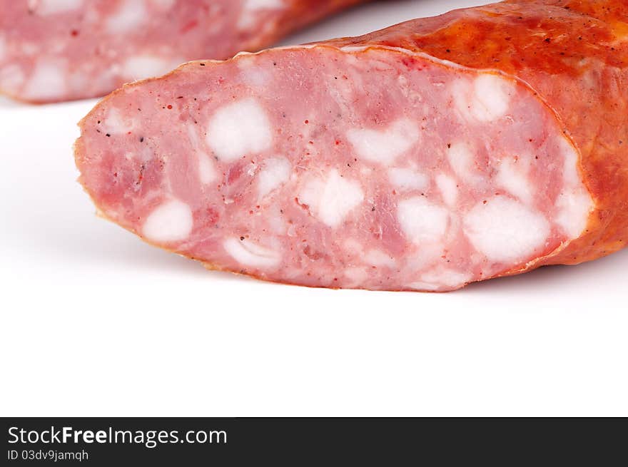 Sausage isolated on a white background