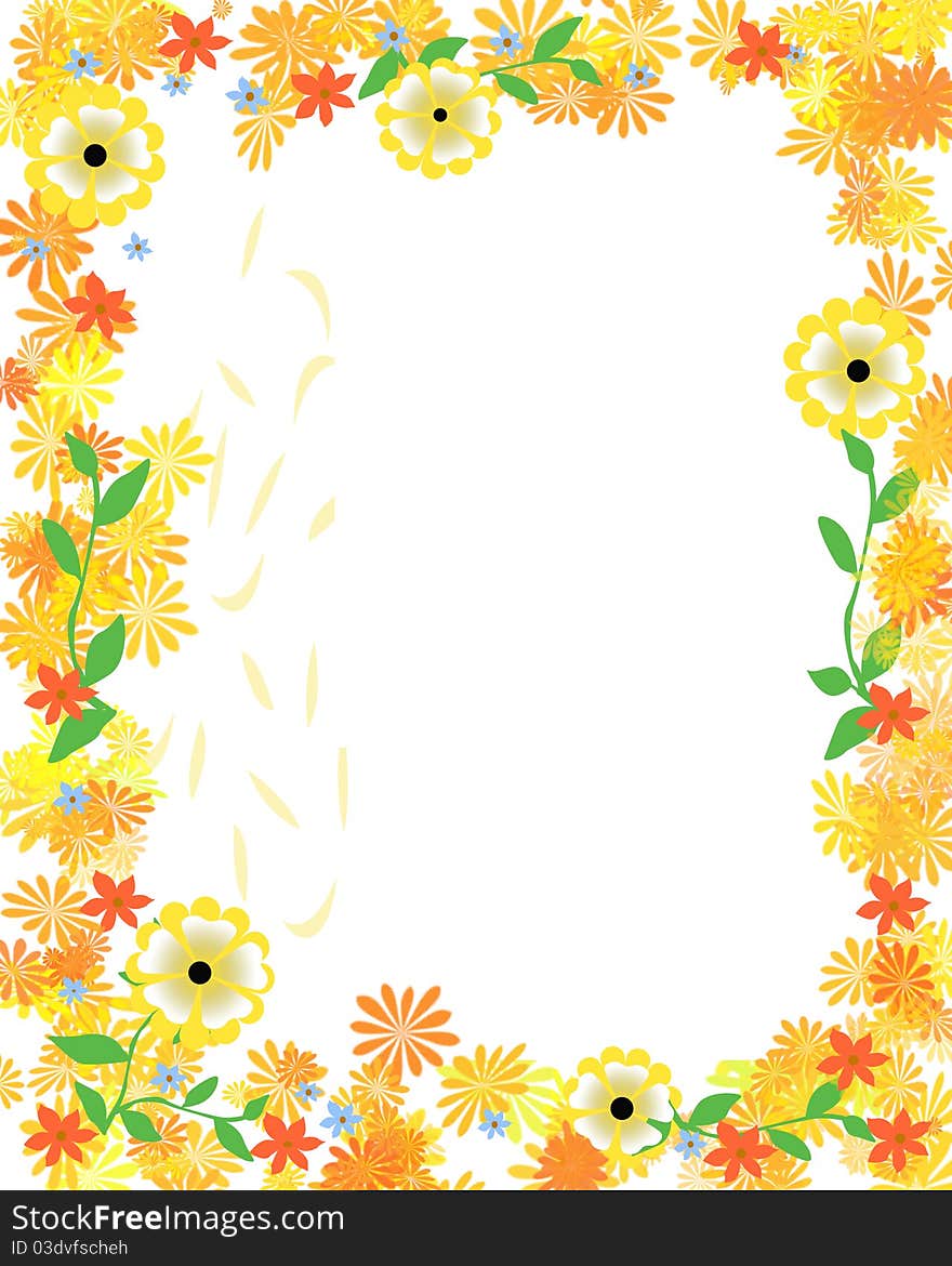 Sunny floral frame