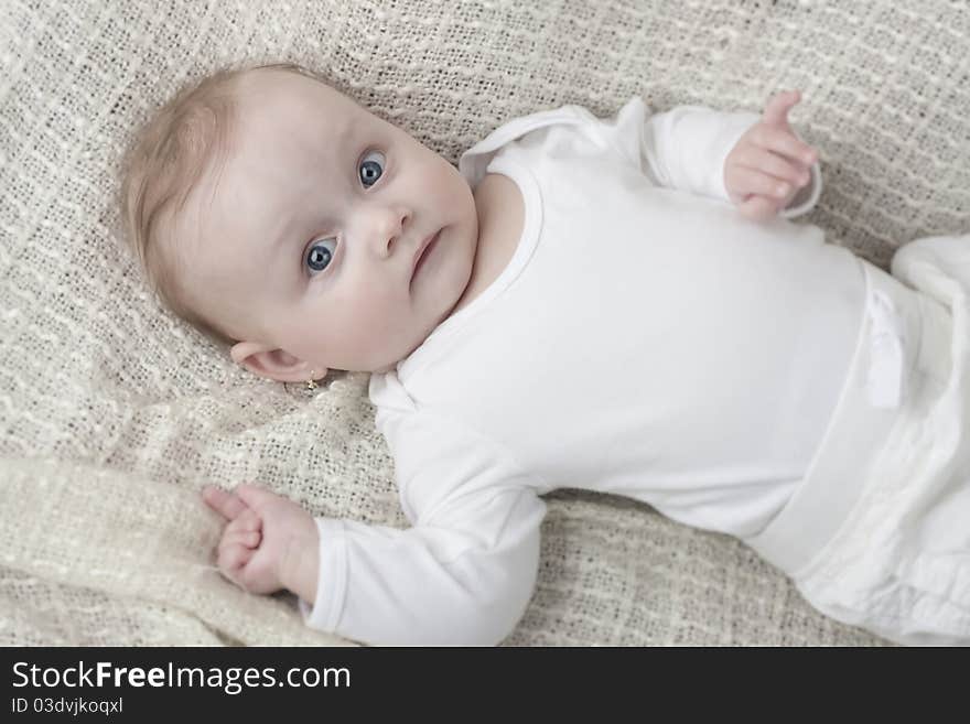 Little baby in white