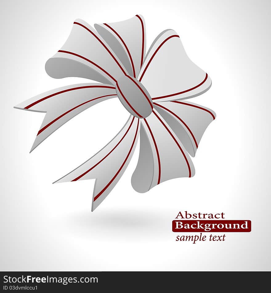 Red bow on a white background - illustration