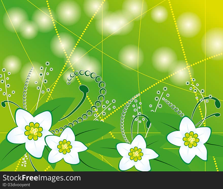 Abstract Background With Flowers