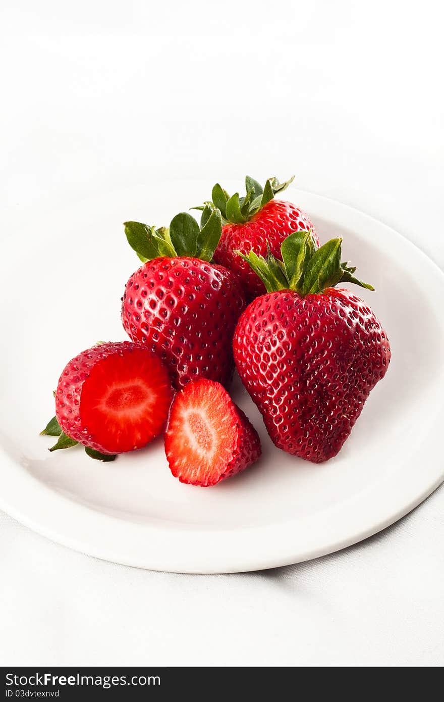 Fresh strawberries on a plate