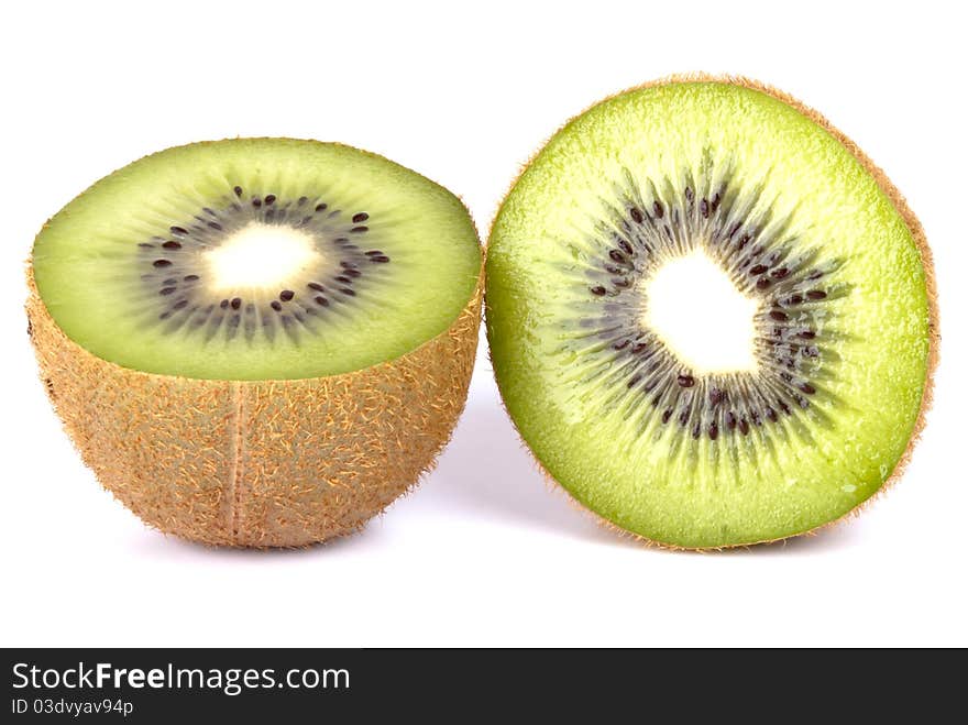 Kiwi two halves exempted from white background. Kiwi two halves exempted from white background