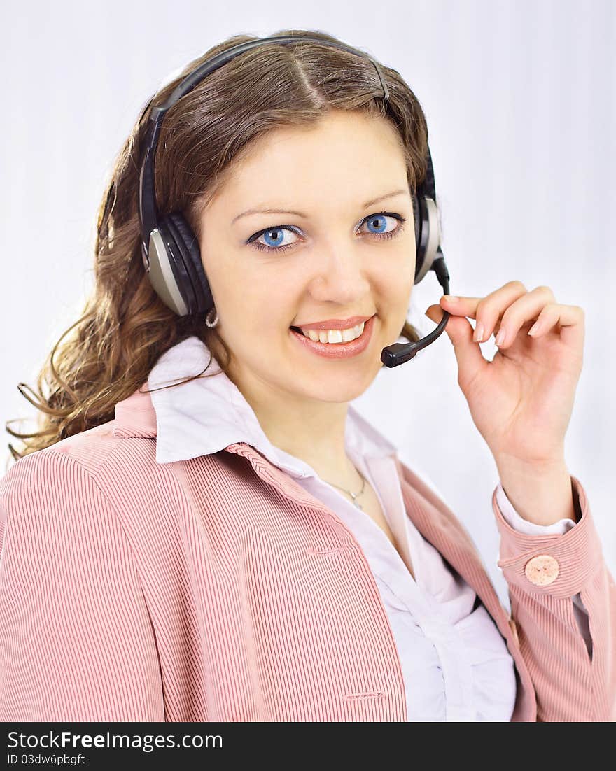 The beautiful business woman at modern office