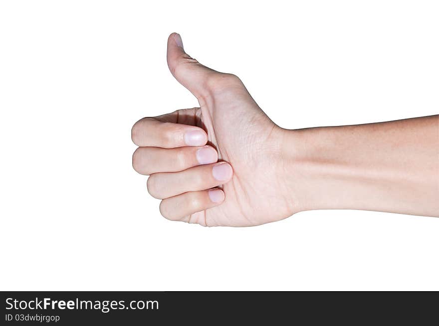 Hands on a white background