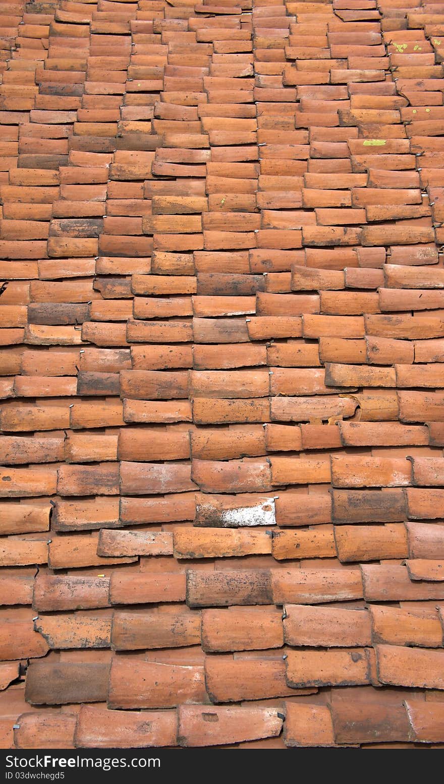 Red tile of old roof. Red tile of old roof