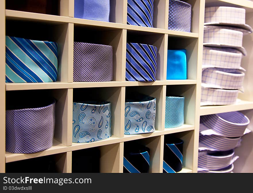 Neck ties in a shop